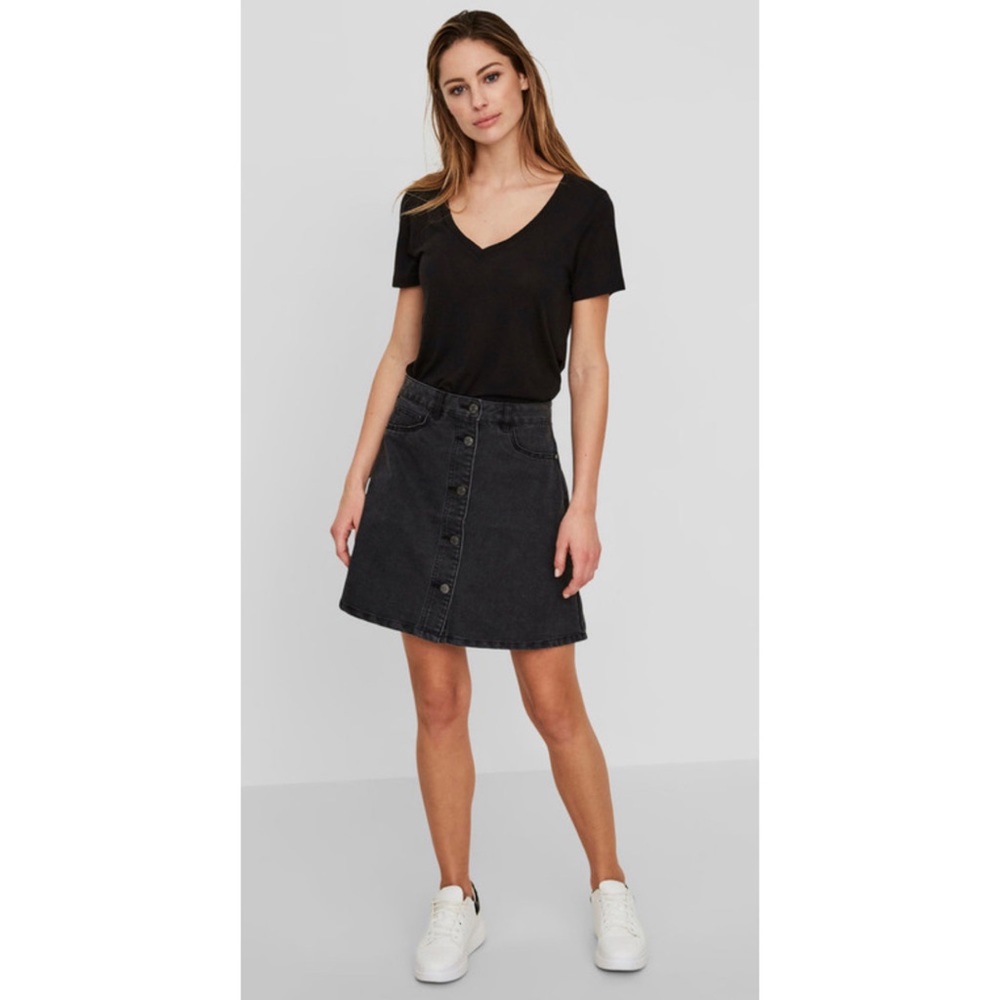 Noisy May Sunny Short Denim Skater Skirt